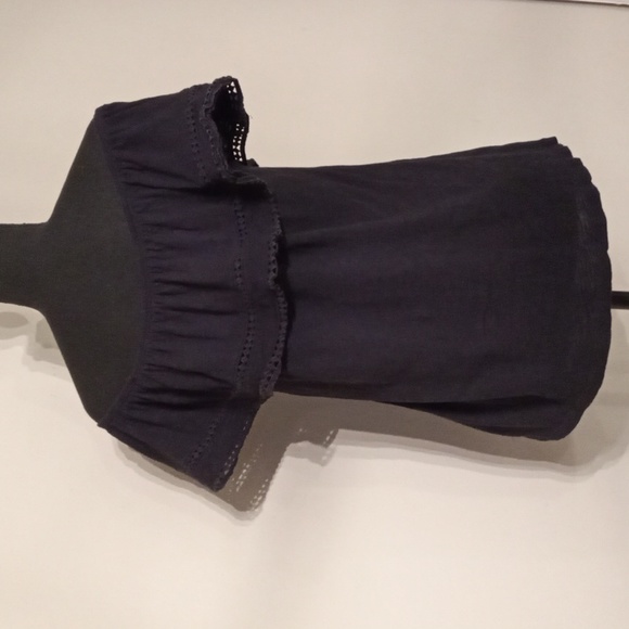 Old Navy 100% Cotton Off the Shoulder Ruffle Black Top Women's Size XS - Picture 5 of 5